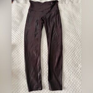 Spanx Women's Burgundy Faux Leather Leggings, Sz X-Large
